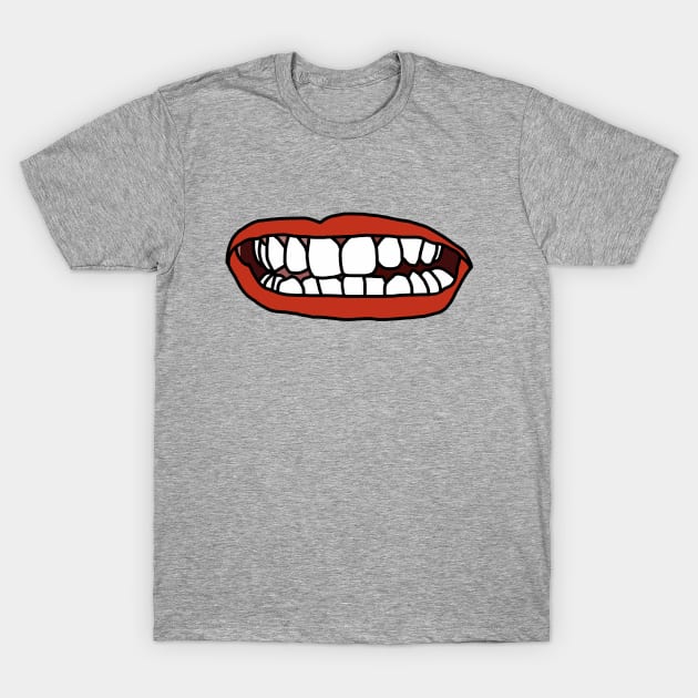 Natural Teeth Red Lips Mouth T-Shirt by ellenhenryart